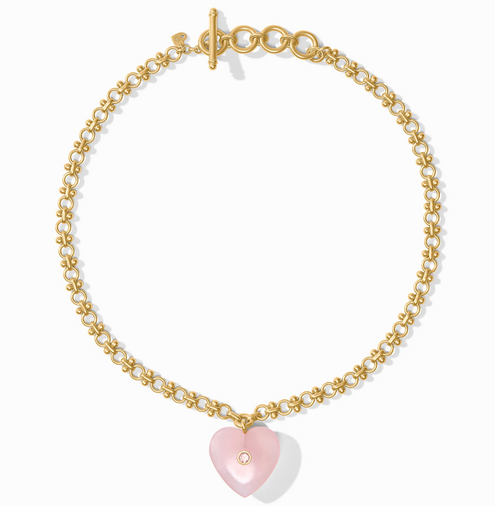 Heart Necklace - Pink Quartz
