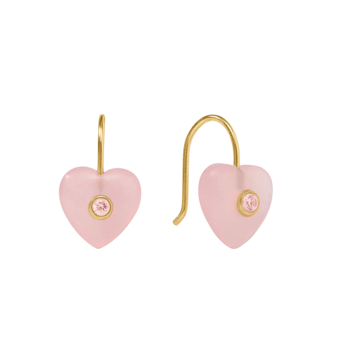 Heart Earring - Pink Quartz
