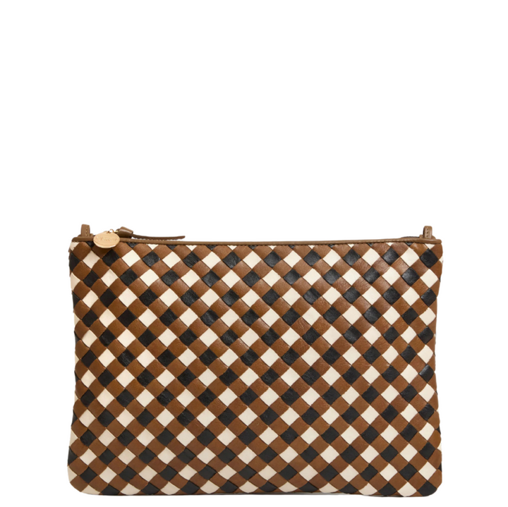 Flat Clutch w/ Tabs - Oat Gingham Woven