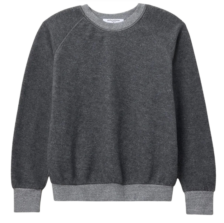 Ziggy Reverse Fleece Shrunken Crew Neck Sweatshirt - Heather Grey