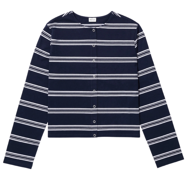 The Carmen - Navy/White Mixed Stripe