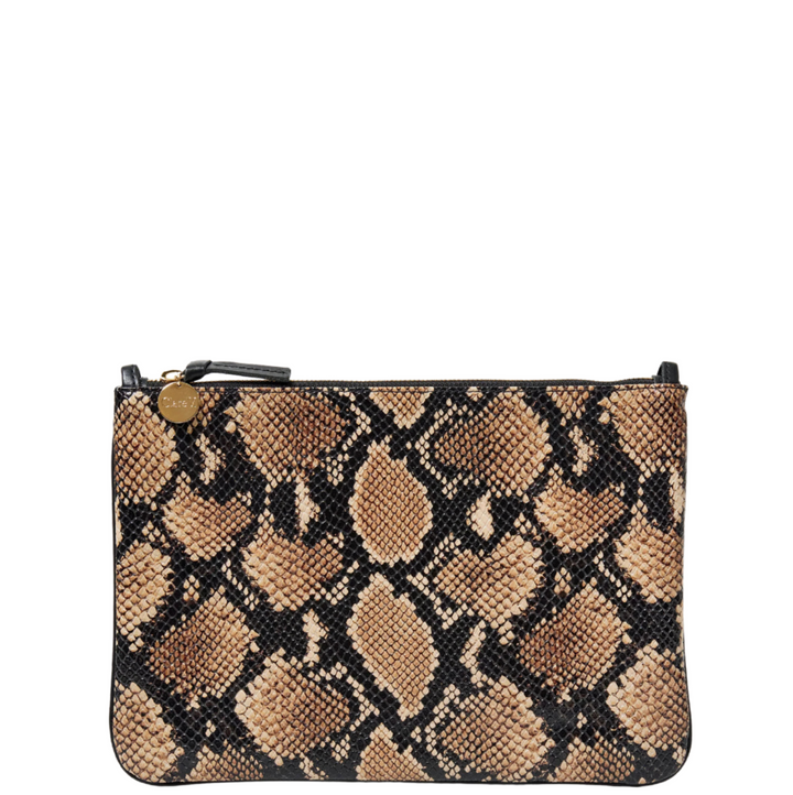 Flat Clutch w/ Tabs - Tan Desert Snake