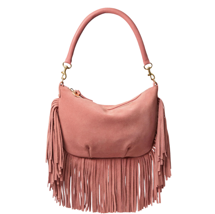 Petit Moyen - Rose Clay Suede Fringe