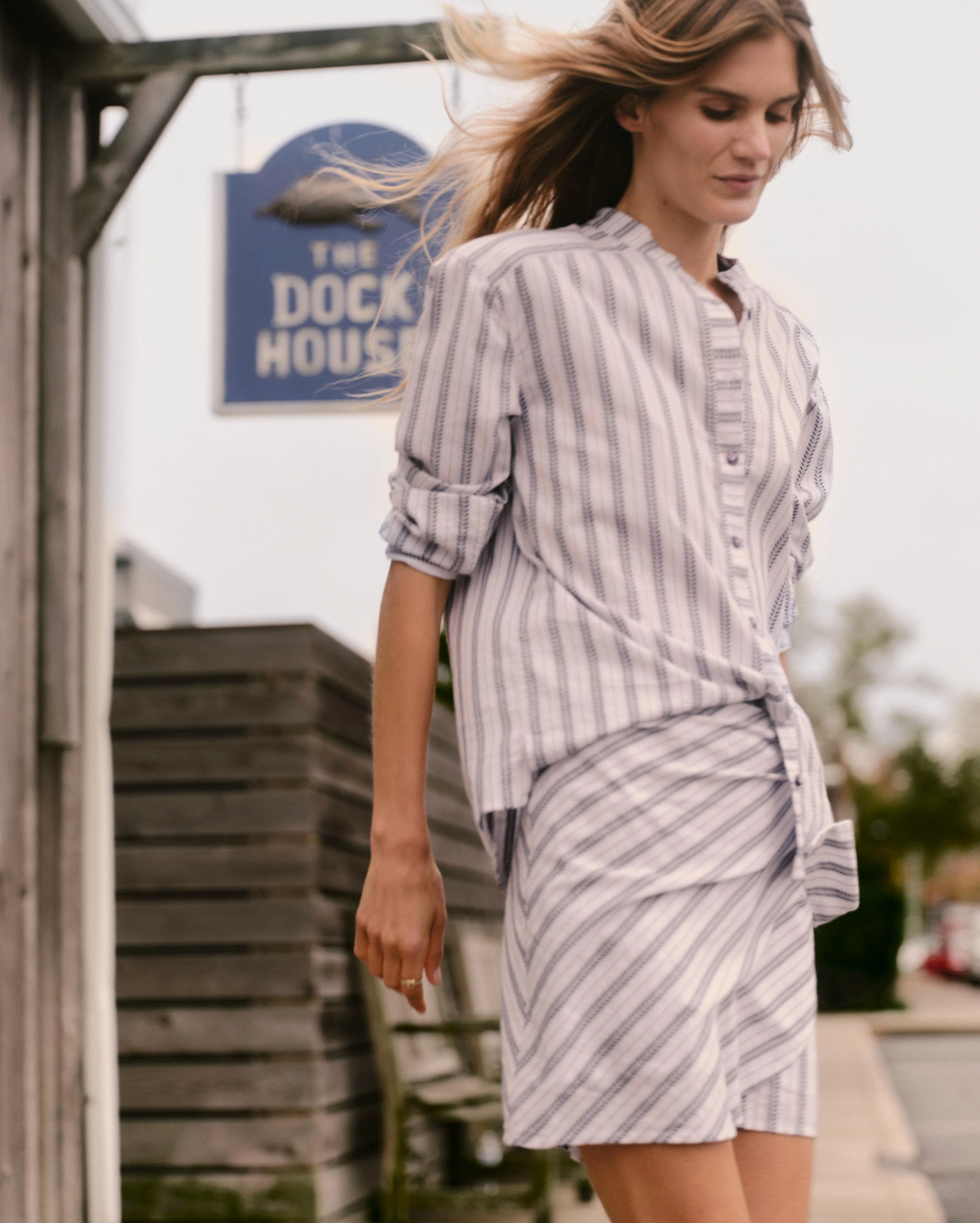 Maris Skort - Coastal Indigo Stripe