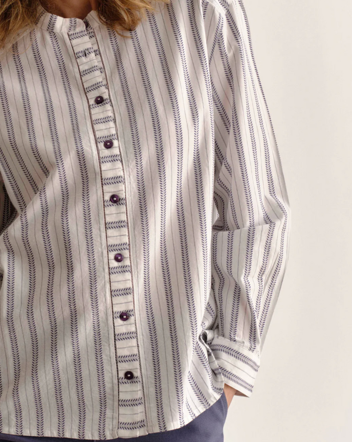 Rosalie Shirt - Coastal Indigo Stripe