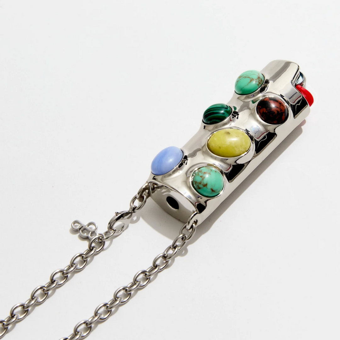 Stoned Crossbody Lighter Case - Turquoise