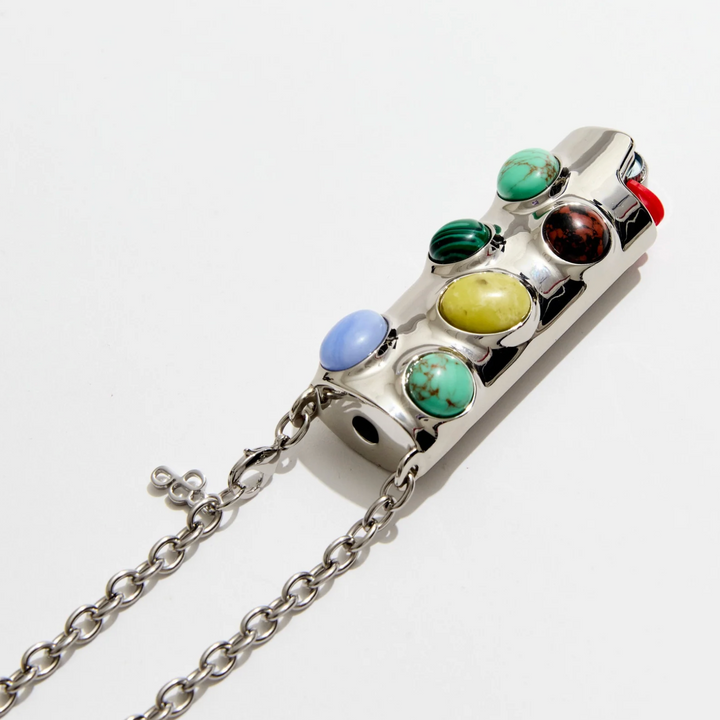 Stoned Crossbody Lighter Case - Turquoise