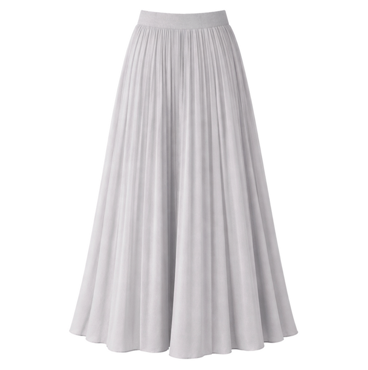 Classic Satin Midi Skirt - Silver