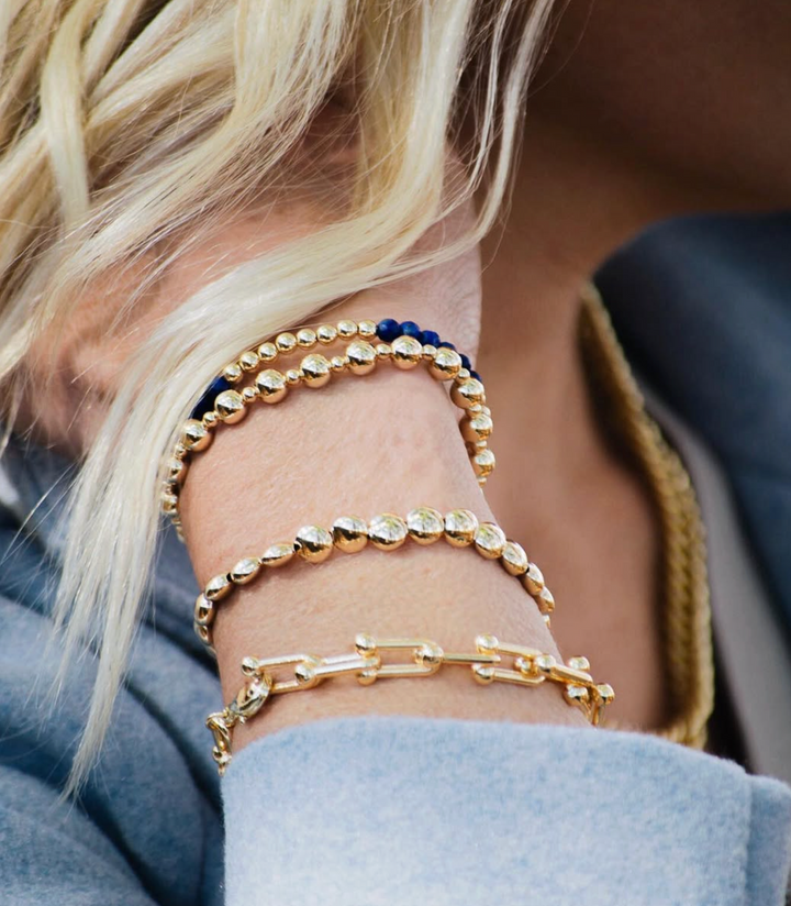 Lapis Semi Precious Sections Bracelet