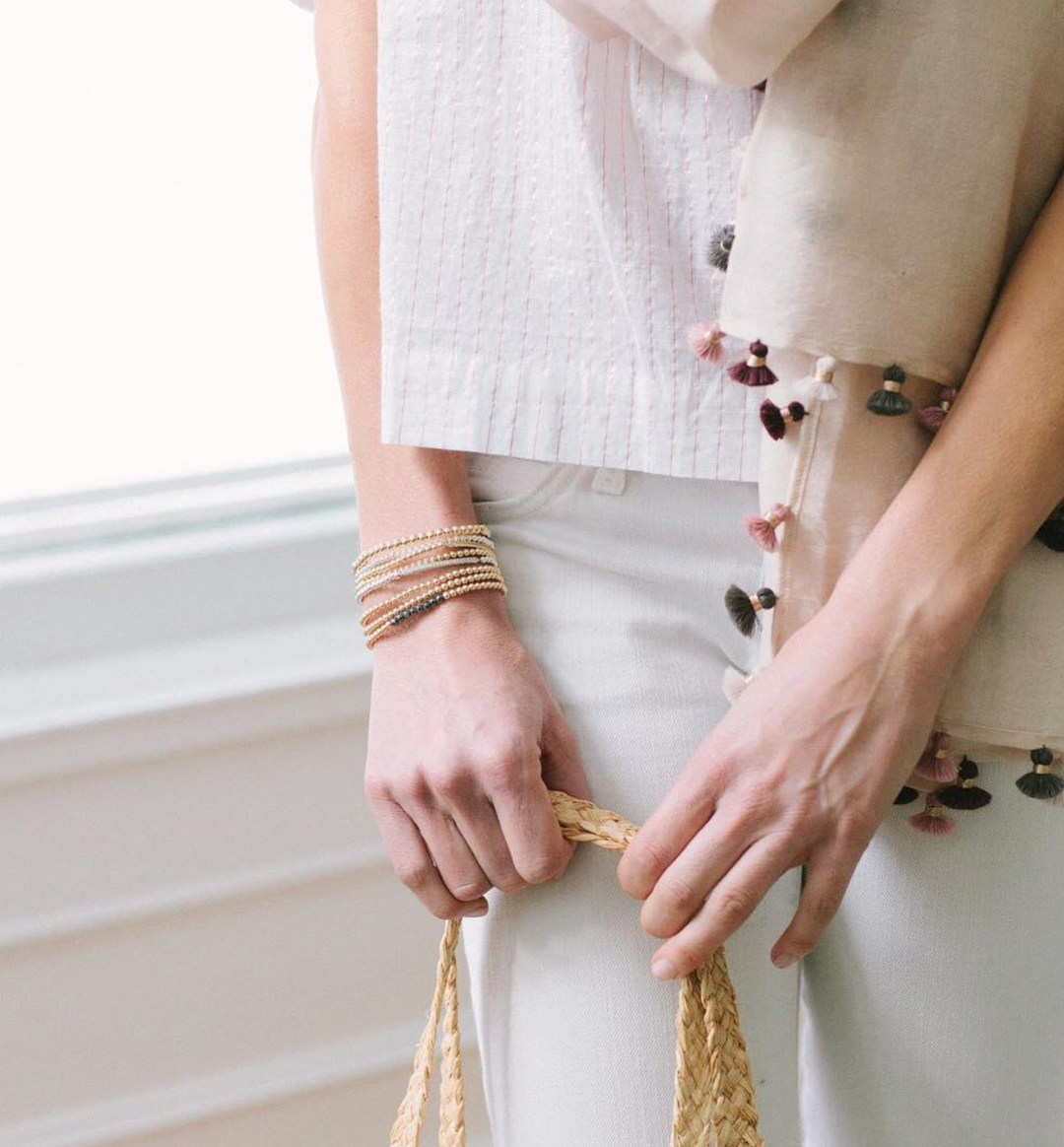 Semi Precious Sections Bracelet - Labradorite