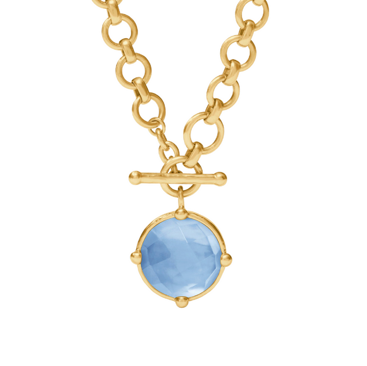 Honeybee Demi Necklace - Iridescent Chalcedony Blue