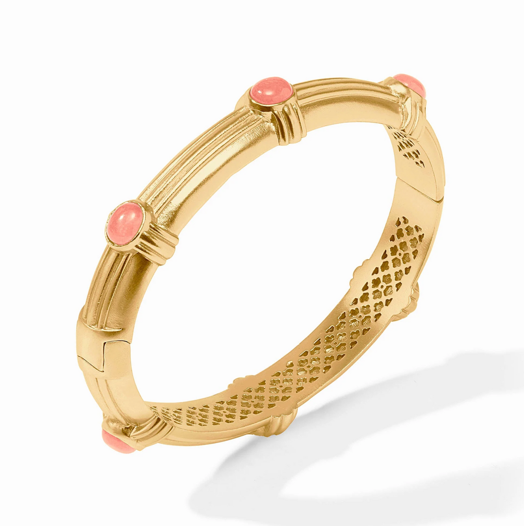 Portofino Stone Hinge Bangle - Aqua Jade