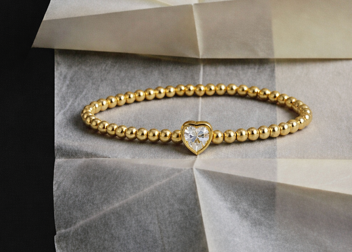 3MM Heart Bracelet- Gold