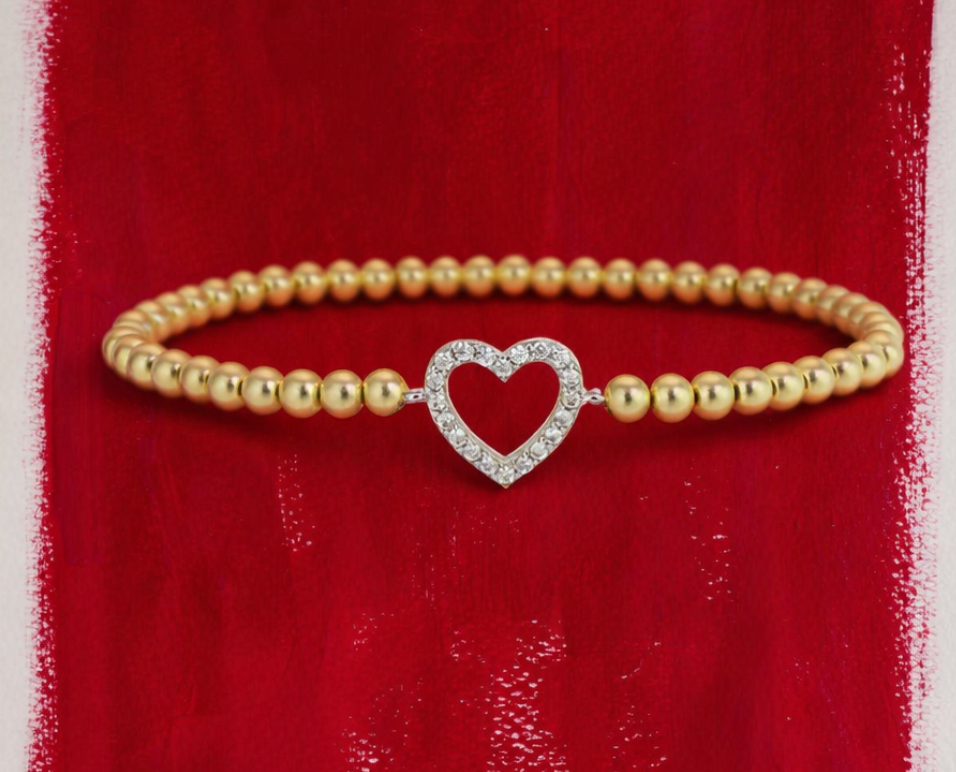 3mm CZ Heart Bracelet
