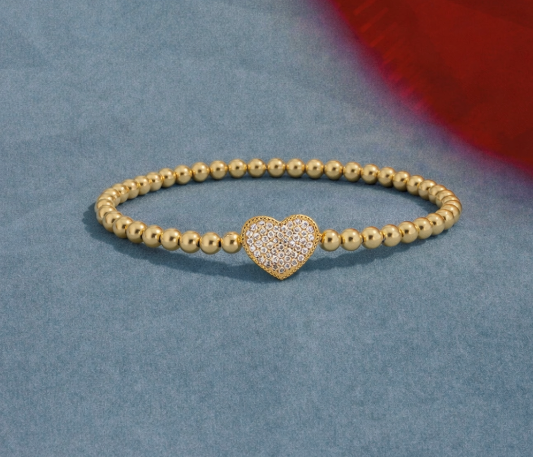 3mm Heart Pave Bracelet