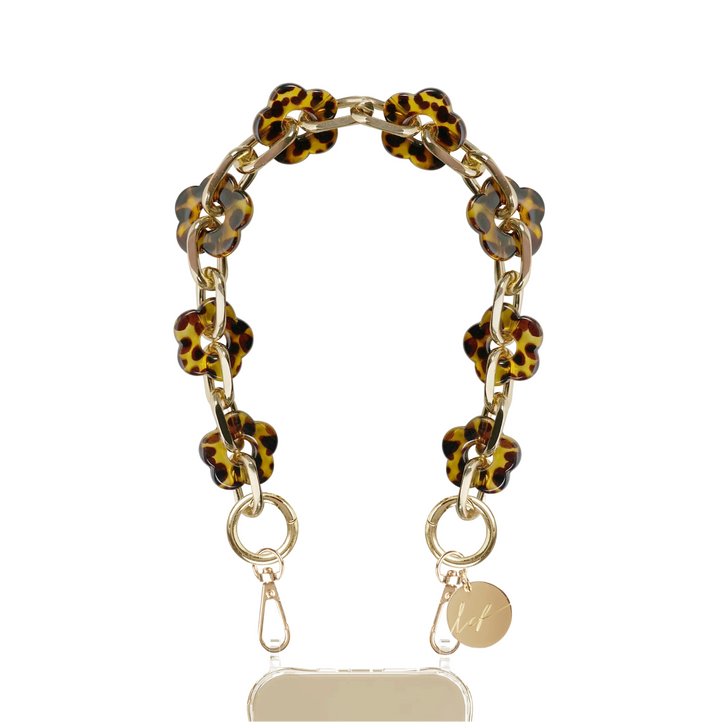 Cassy Short Chain - Brown Flowers