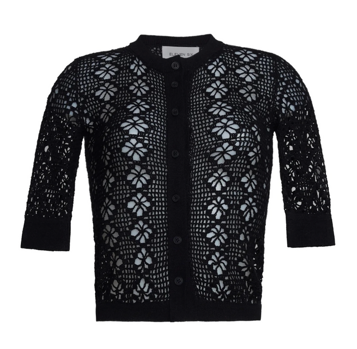 Ruby Crochet Cardi - Black
