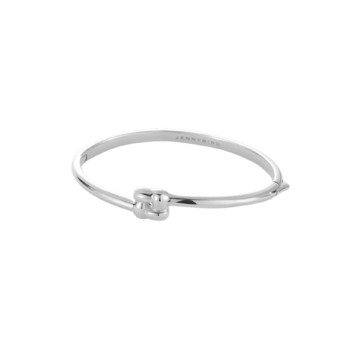 Slim Woven Square Bangle - Silver