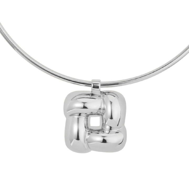 Woven Square Collar - Silver