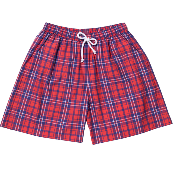 The Squid - Poppy/Navy Plaid