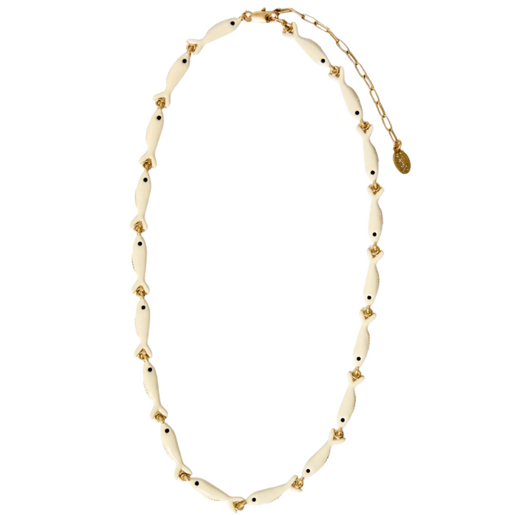 Enamel Sardine Necklace - Cream