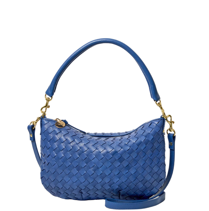 Petit Moyen Messenger - French Blue Diagonal Woven