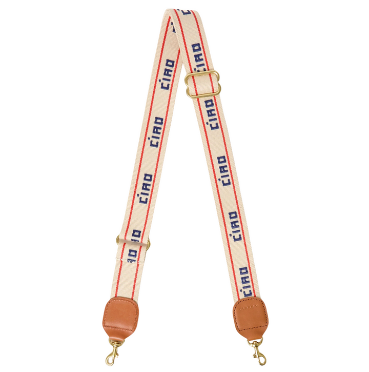 Adjustable Crossbody Strap - Cream/Navy Ciao w/ Poppy Double Stripe