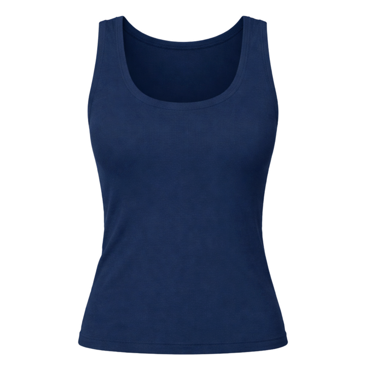 Fine 2X1 Rib Scoop Tank - New Navy