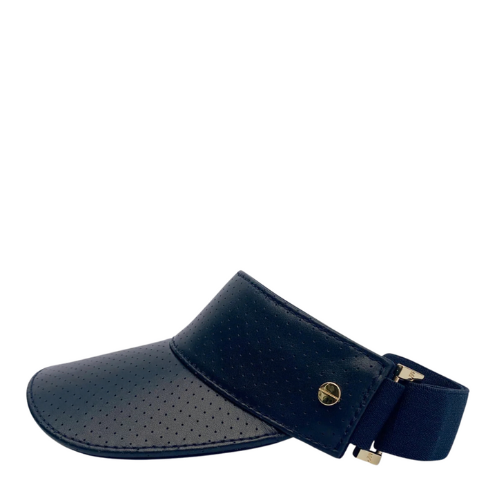 The Leather Visor - Navy & Gold