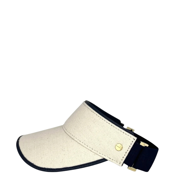 The Play & Aprés Visor - Natural Canvas/Navy Leather