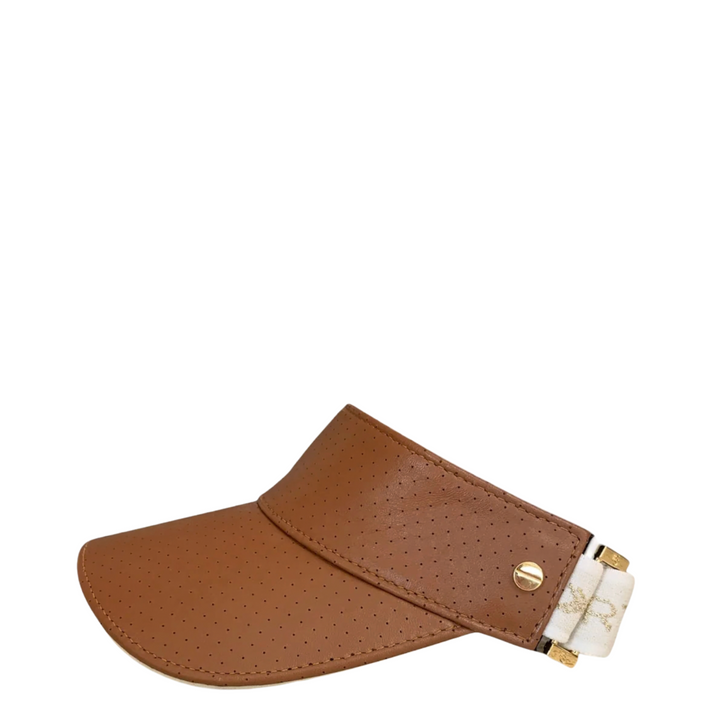 The Leather Visor - Tan & Gold