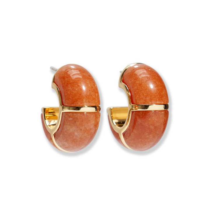 Zellige Hoops - Peach Aventurine