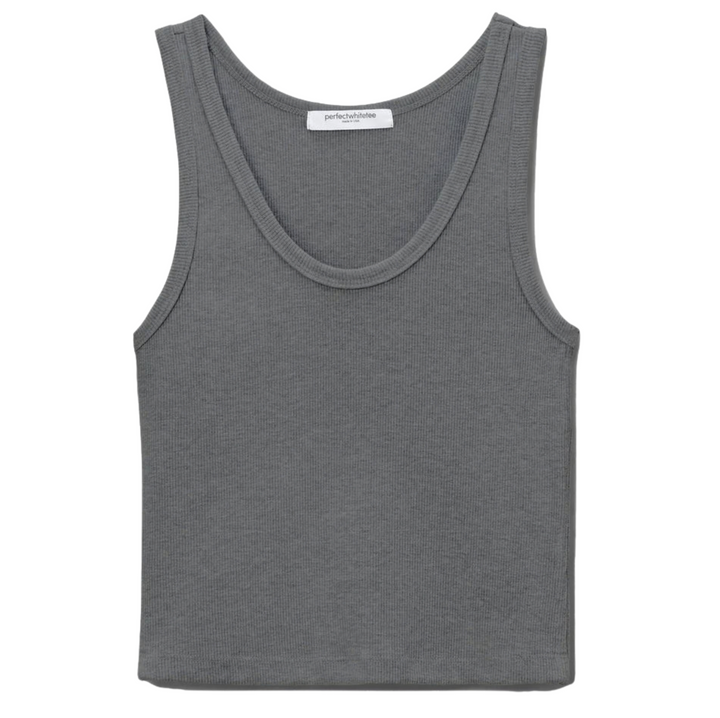Blondie Structured Rib Tank - Dark Heather Grey