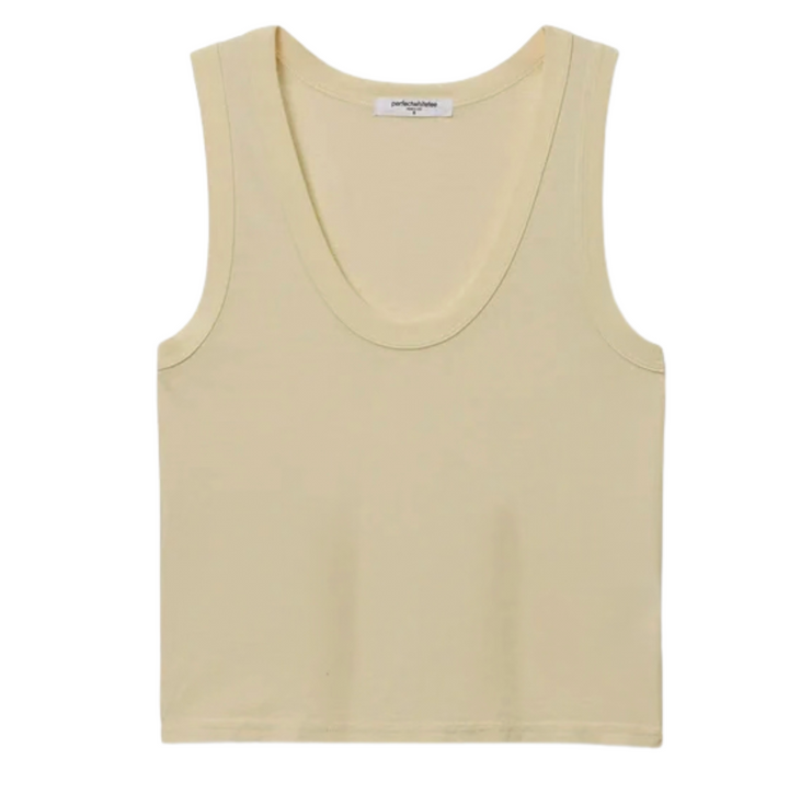 Khara Cotton Binded Tank - Custard