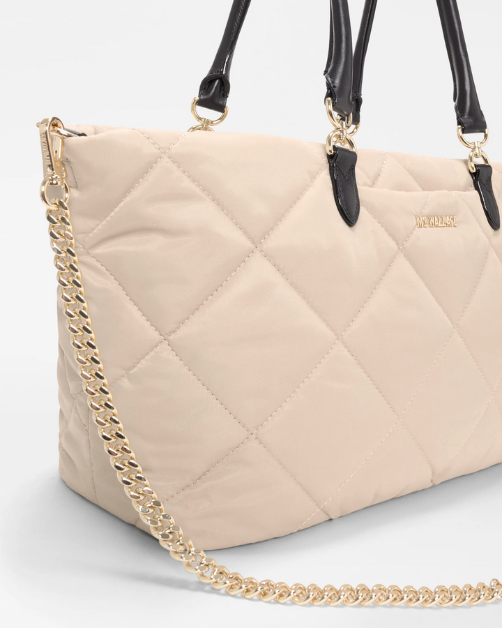 Small Madison E-W Tote - Buff/Black