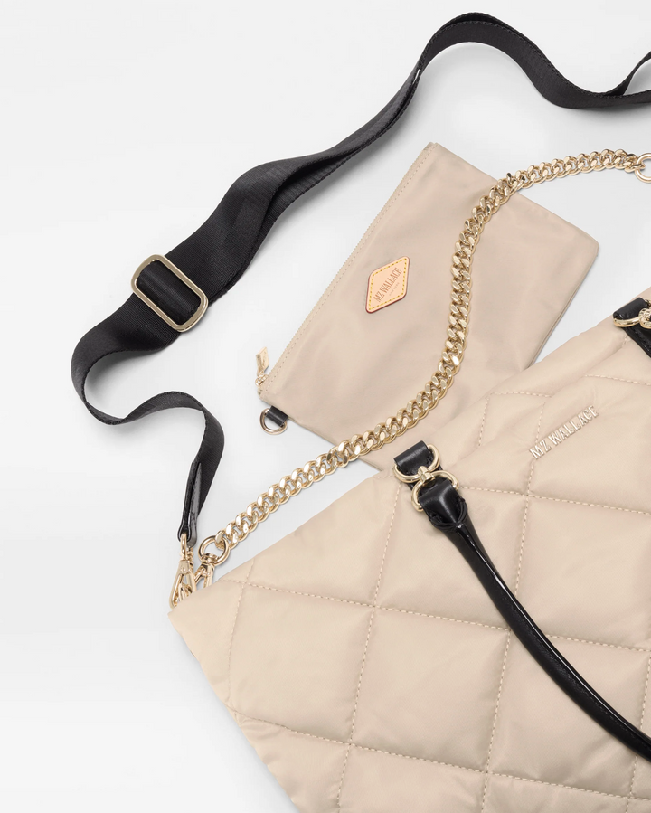 Small Madison E-W Tote - Buff/Black