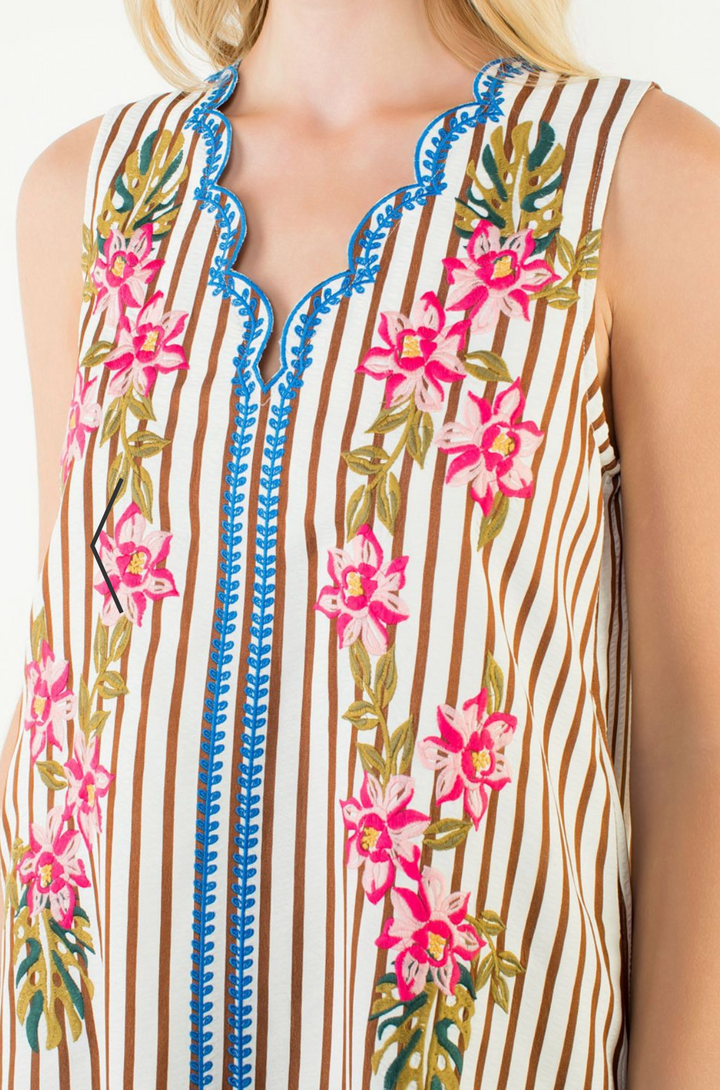 Lily Dress - Floral Stripe