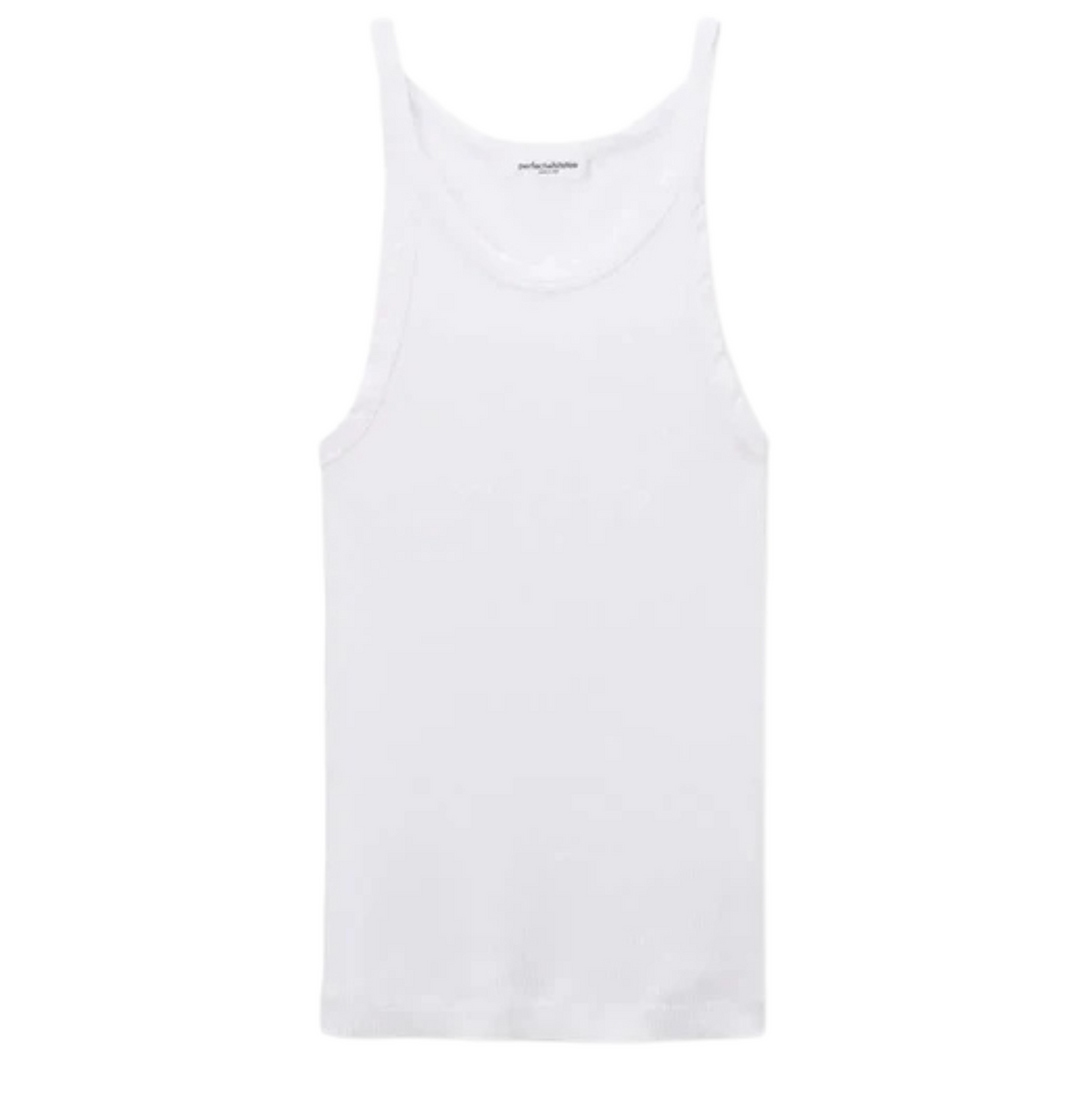 Annie Recycled Cotton Ribbed Tank - White