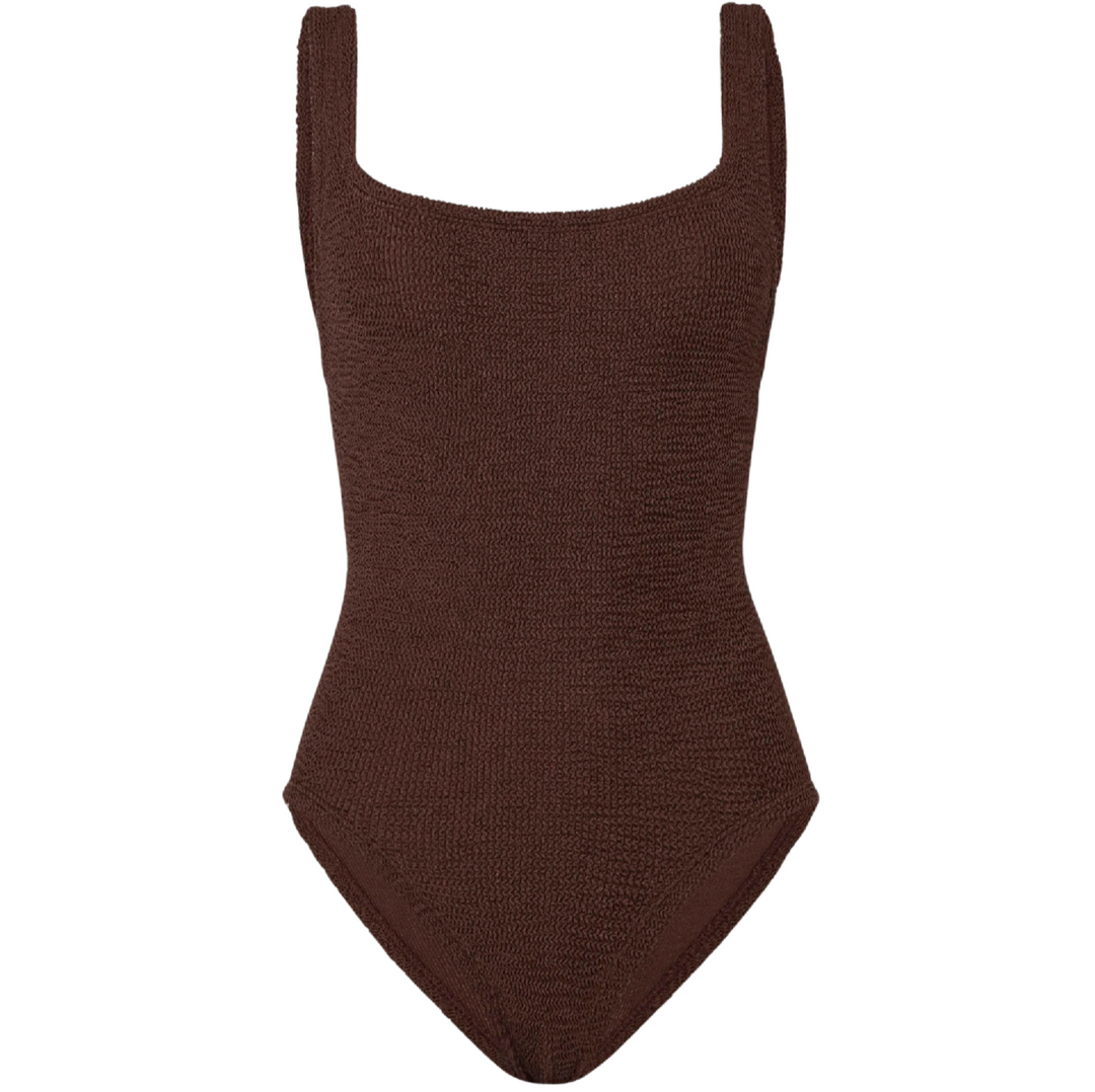 Coverage Square Neck Swim - Metallic Chocolate