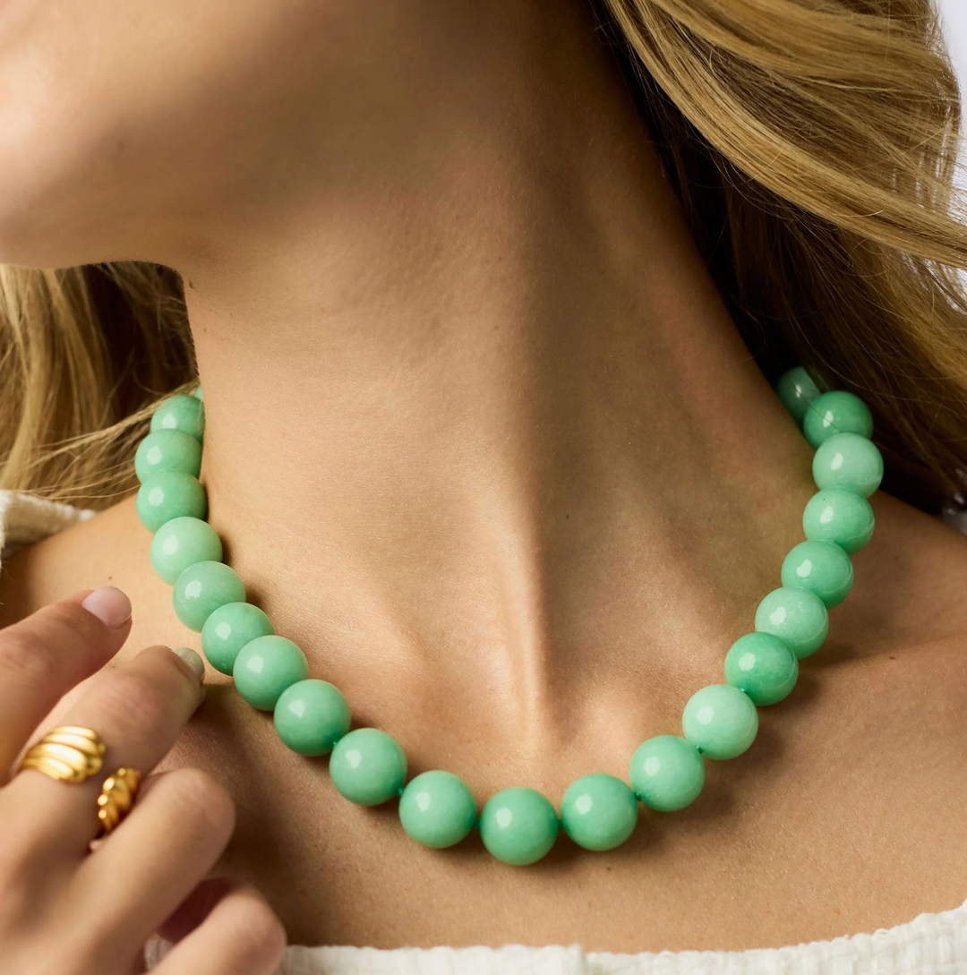 Portofino Beaded Necklace - Melon Jade