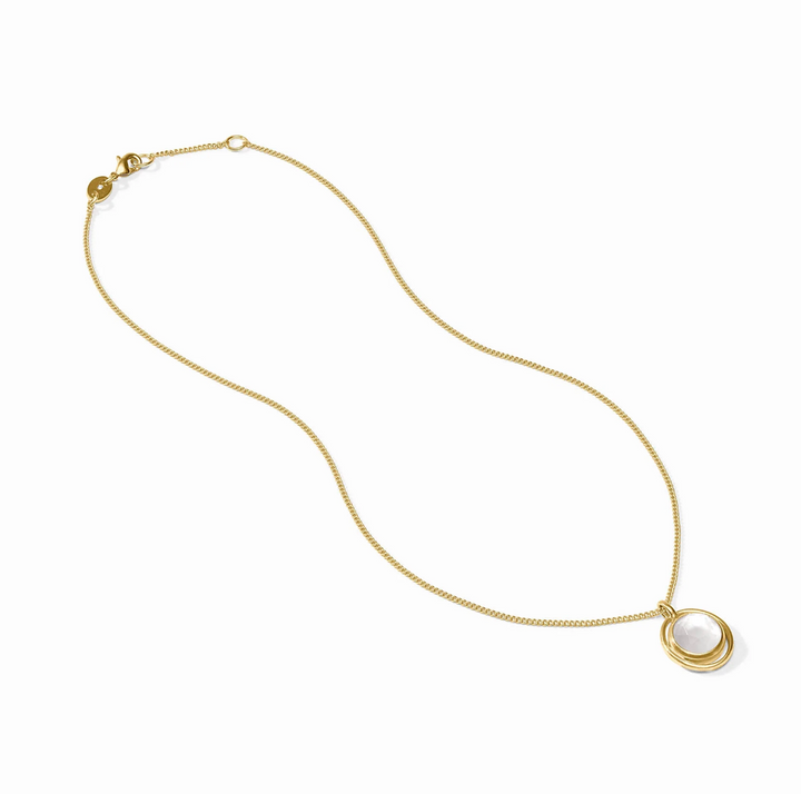 Laguna Solitaire Necklace - Iridescent Aquamarine Blue