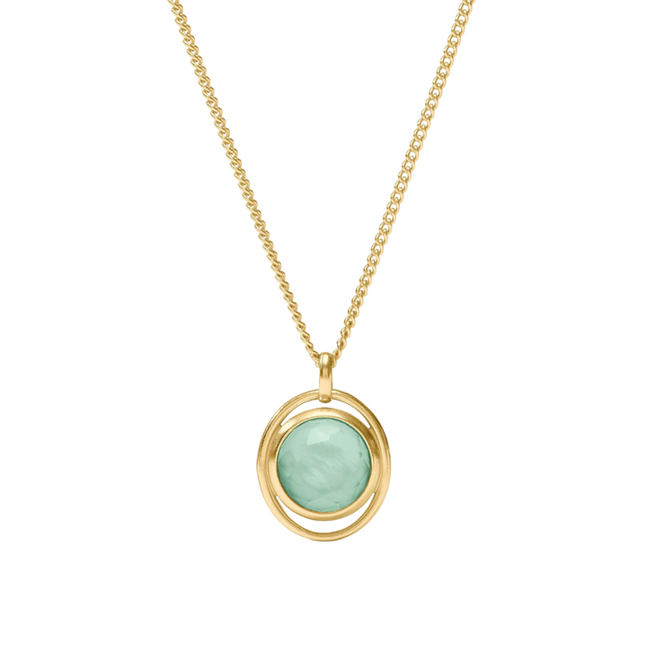 Laguna Solitaire Necklace - Iridescent Aquamarine Blue