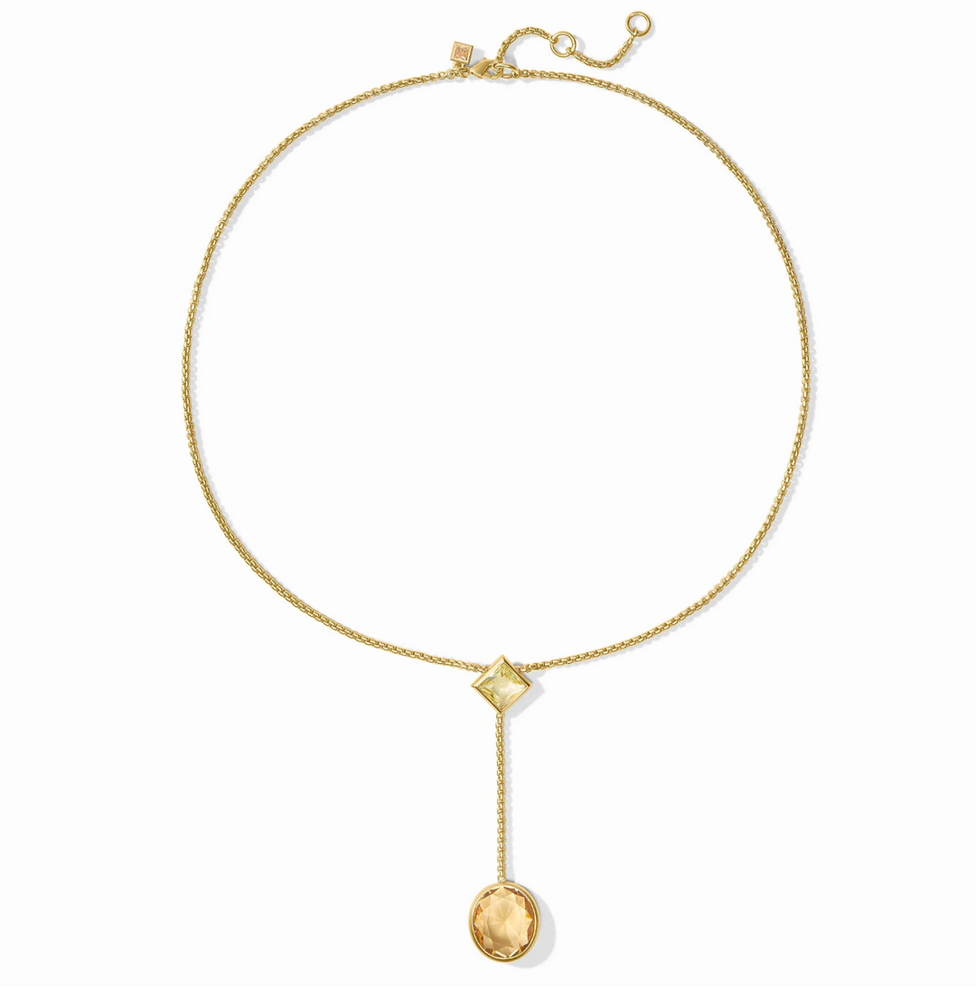 Jolie Lariat Necklace - Aquamarine Blue