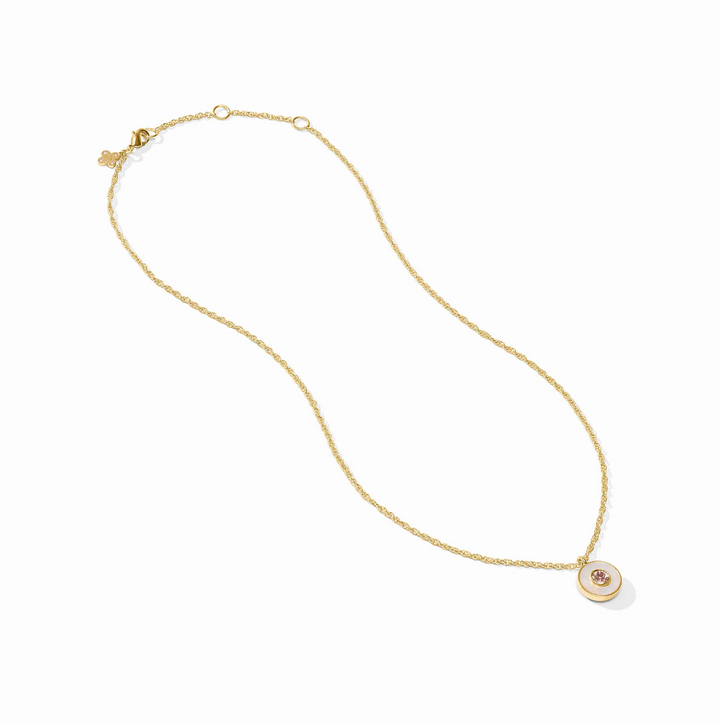 Colette Circle Delicate Necklace - Chalcedony Blue