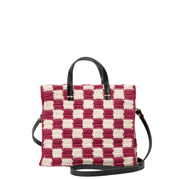 Petit Summer Simple Tote - Plummy/Cream Mini Crochet Checker