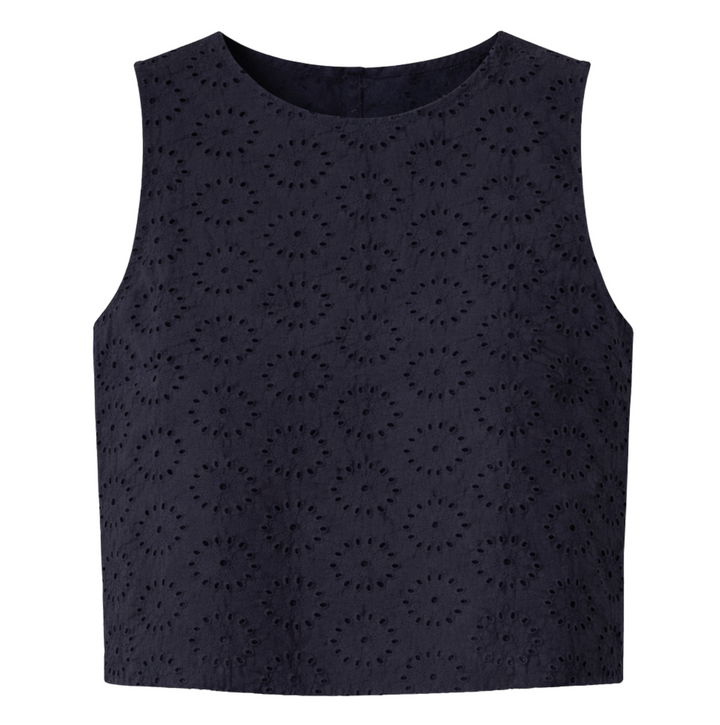 Studio Boxy Top - Midnight Eyelet
