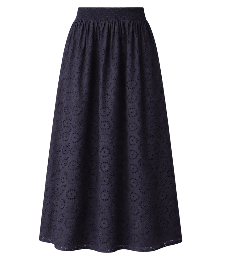 Wide Hem Skirt - Midnight Eyelet