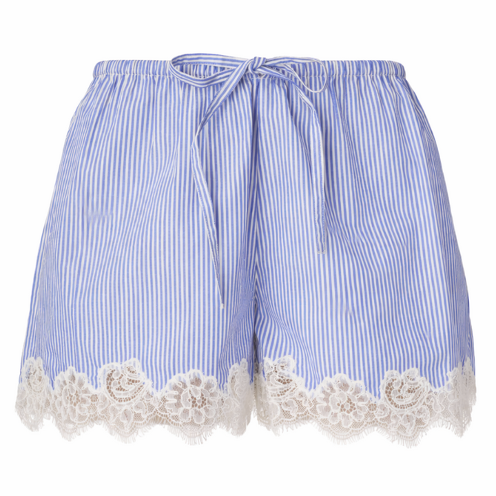 Cassandra Mid Rise Short- Blue Stripe