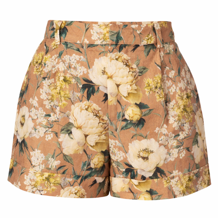 Ravi Linen Short- Morning Flourish