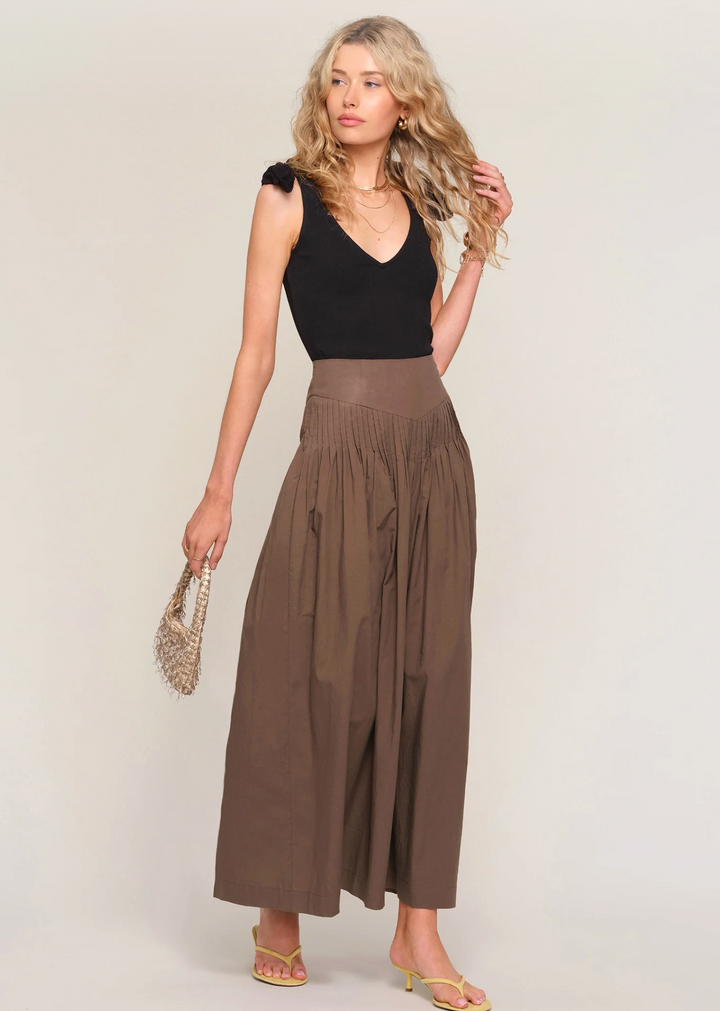 Margot Pleated Maxi - Mocha